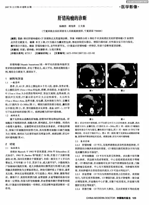 肝错构瘤的诊断