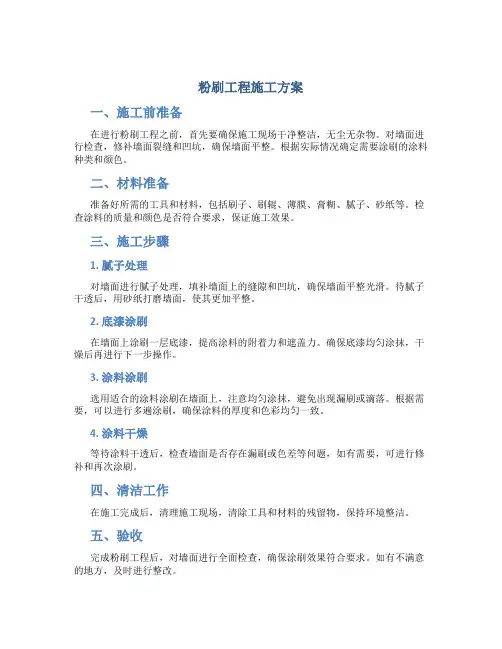 粉刷工程施工方案