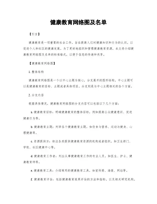 健康教育网络图及名单