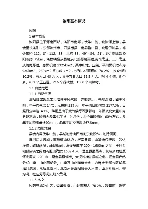 汝阳基本情况