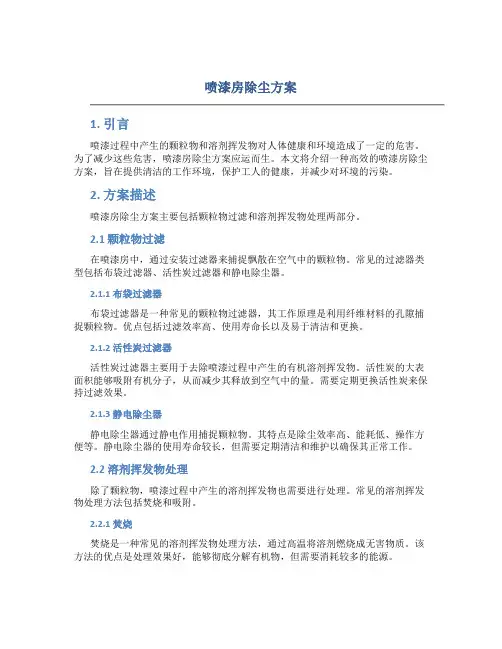 喷漆房除尘方案