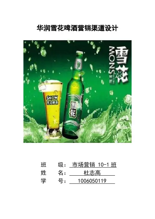 华润雪花啤酒市场营销渠道设计