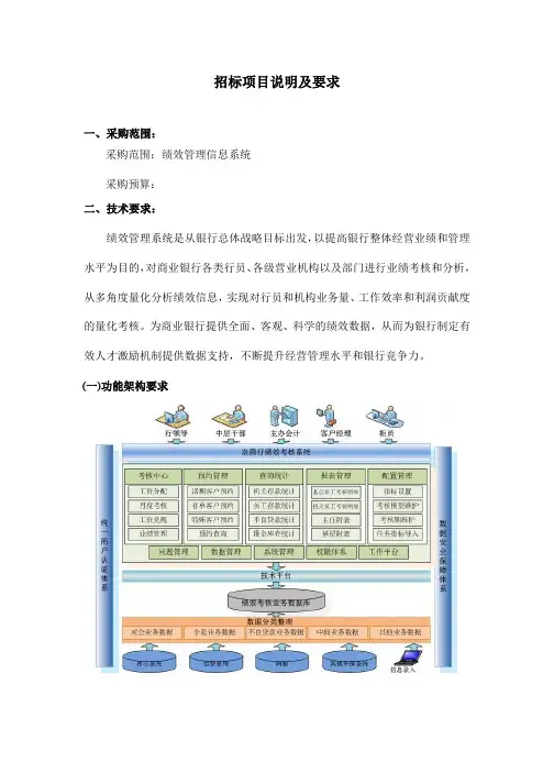 绩效考核招标项目说明及要求