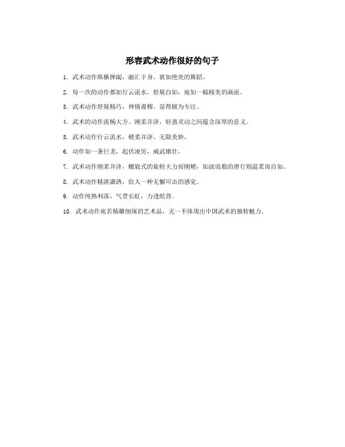 形容武术动作很好的句子