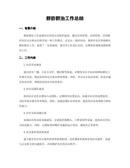 群防群治工作总结