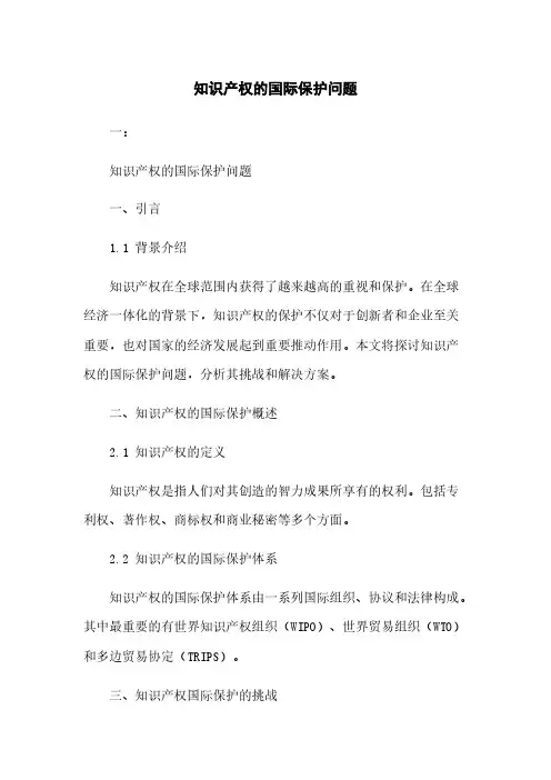 知识产权的国际保护问题