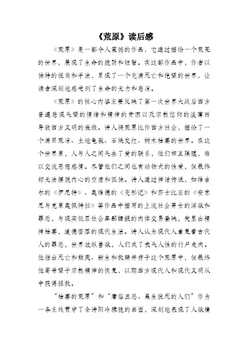 荒原读后感