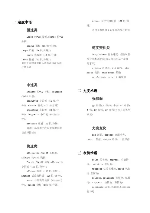 乐理专题术语