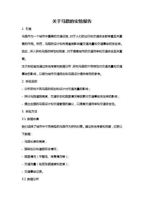 关于马路的实验报告