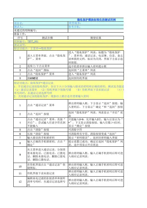 隐私保护模块测试用例(P707)