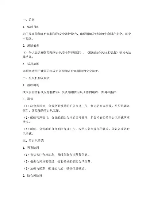船舶防台风应急预案