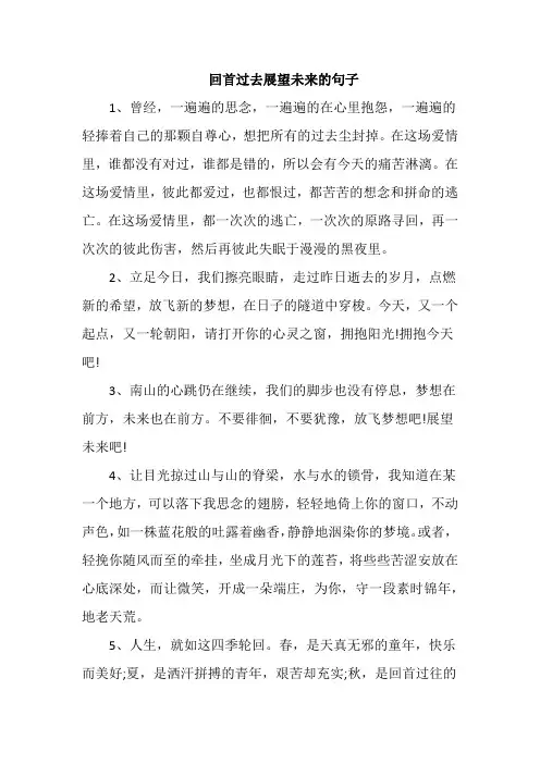 回首过去展望未来的句子