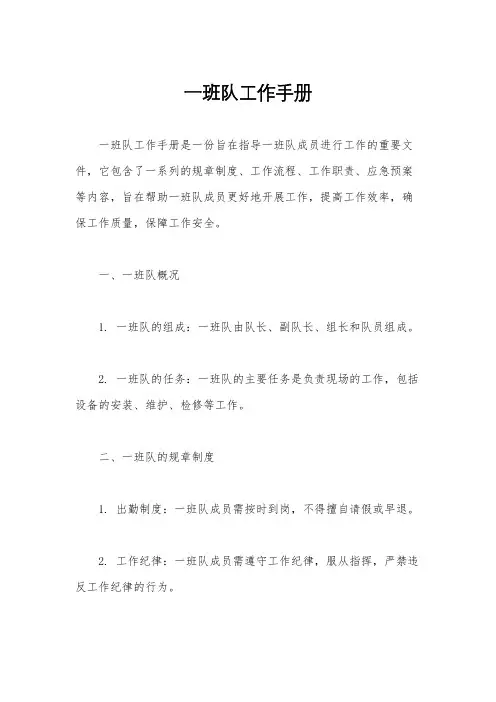 一班队工作手册