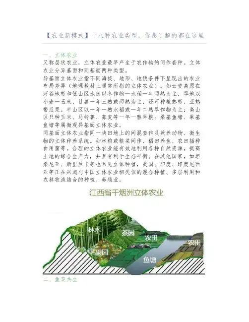 【农业新模式】十八种农业类型,你想了解的都在这里