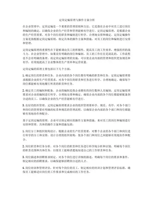 定岗定编原理与操作方案分析
