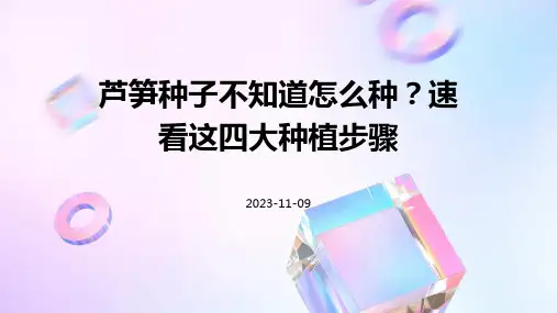 芦笋种子不知道怎么种速看这四大种植步骤
