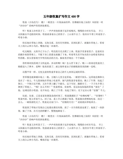 五年级牧童扩写作文400字