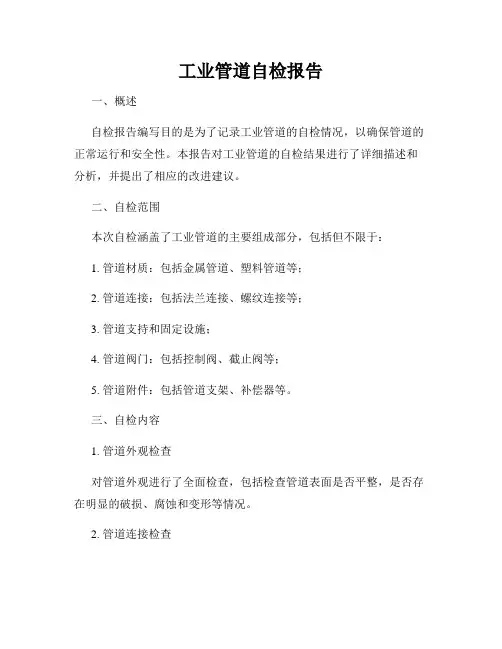 工业管道自检报告