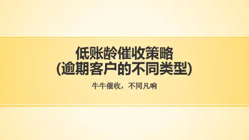 低账龄催收策略(逾期客户的不同类型)