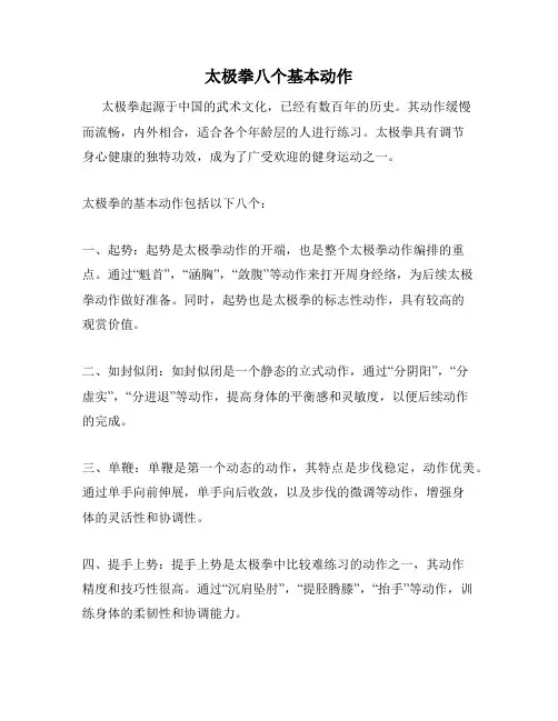 太极拳八个基本动作