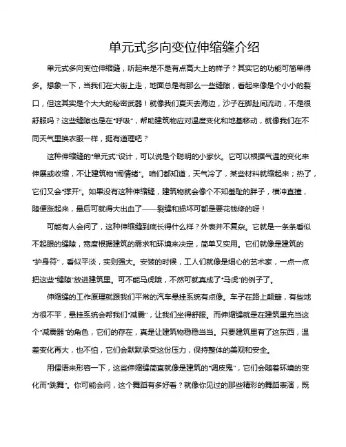 单元式多向变位伸缩缝介绍