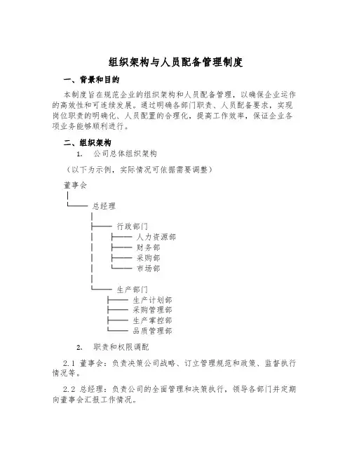 组织架构与人员配备管理制度