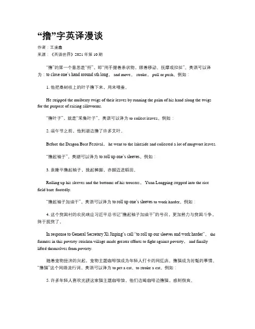 “撸”字英译漫谈