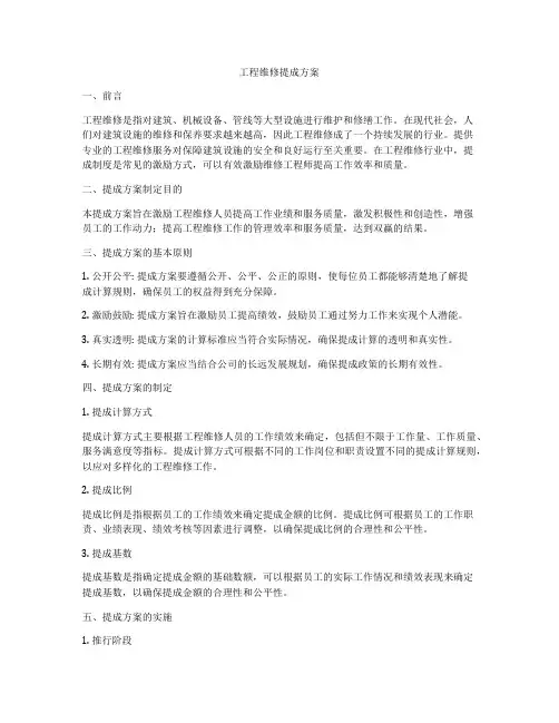 工程维修提成方案