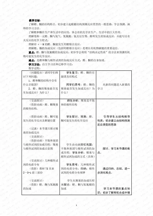 醛和酮教学设计