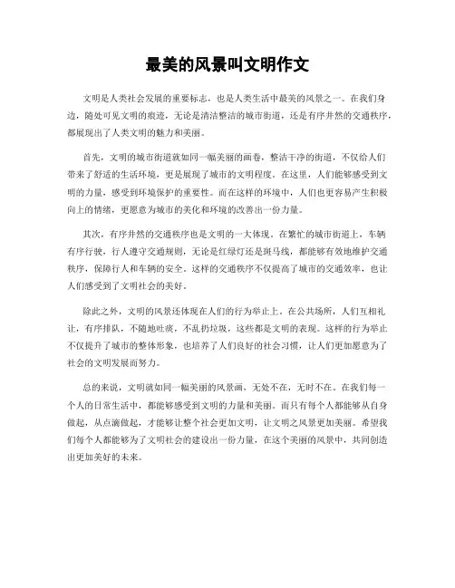 最美的风景叫文明作文