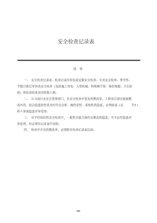 安全检查记录表范例-2