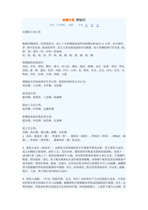 丝绸介绍