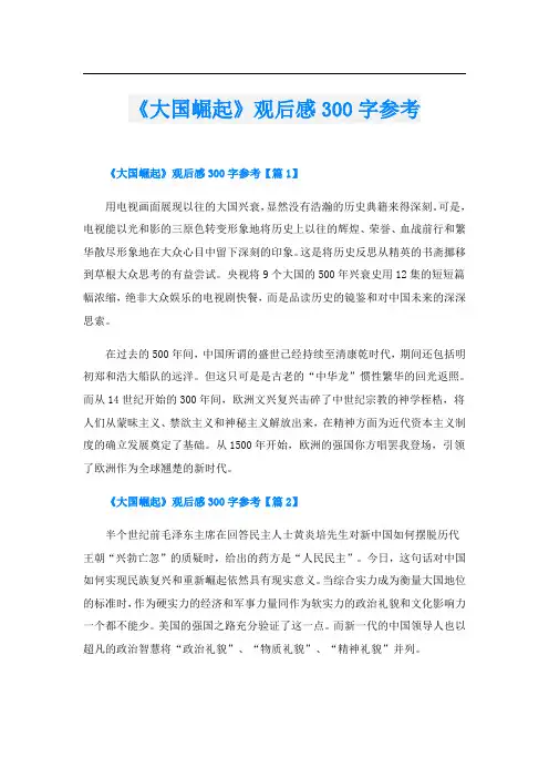《大国崛起》观后感300字参考