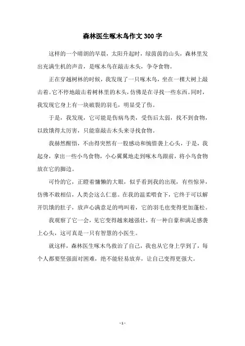 森林医生啄木鸟作文300字