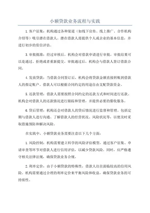 小额贷款业务流程与实践
