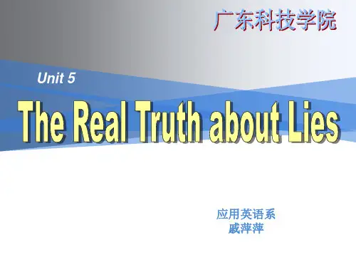 Unit 5 The Real Truth about Lies