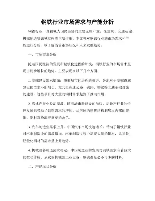 钢铁行业市场需求与产能分析