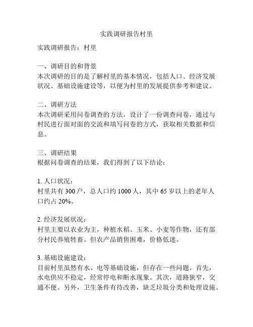 实践调研报告村里