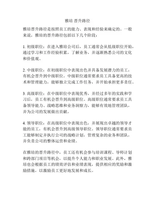 雅培 晋升路径
