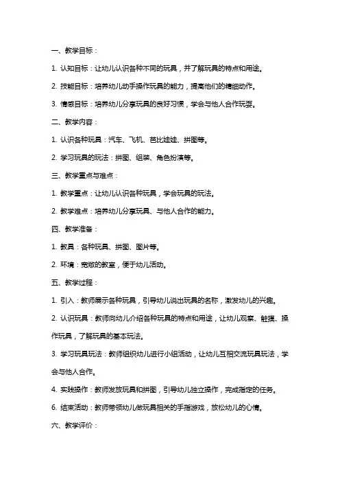 幼儿园小班玩玩具教案