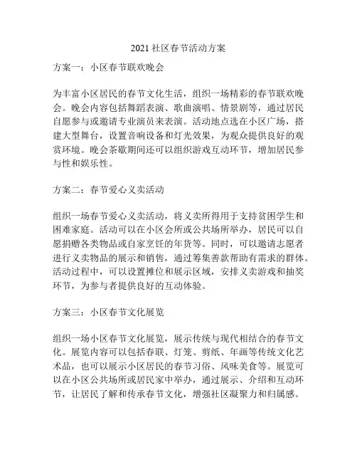 2021社区春节活动方案