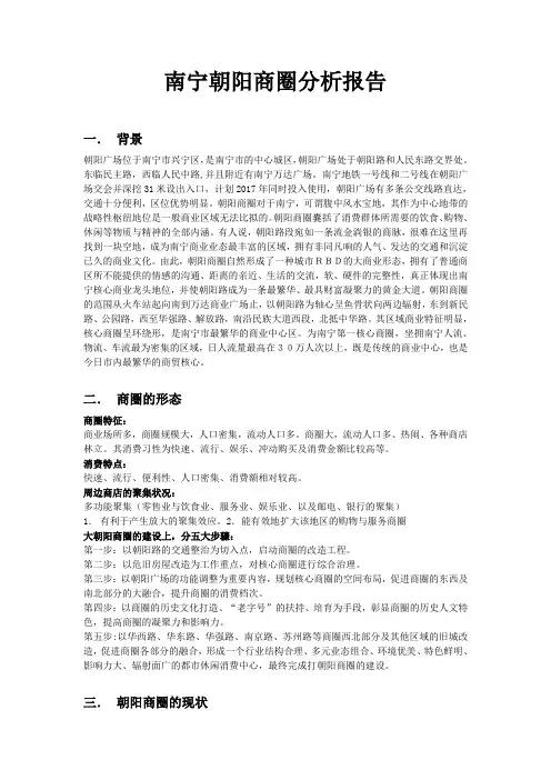南宁朝阳商圈分析报告