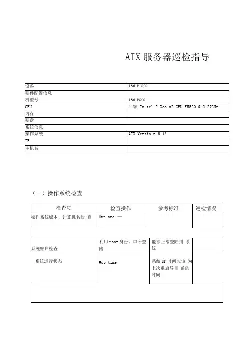AIX服务器巡检报告word文档良心出品