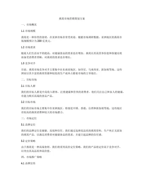 燕窝市场营销策划方案