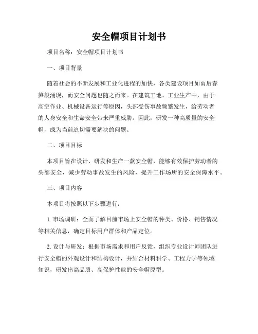 安全帽项目计划书