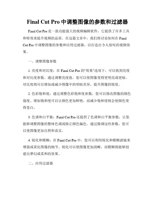 Final Cut Pro中调整图像的参数和过滤器