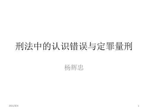 刑法中的认识错误与定罪量刑 ppt课件