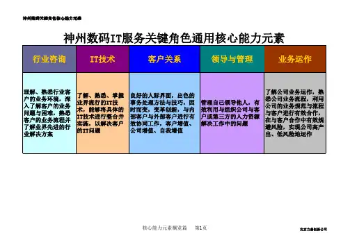 神州数码IT服务关键能力-通用核心能力