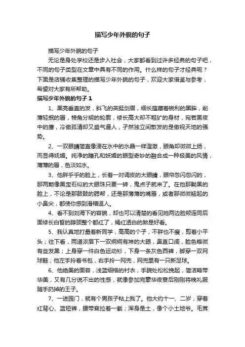 描写少年外貌的句子