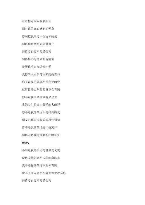 你不是我的文本歌词